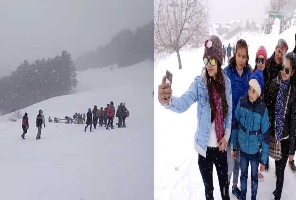 Fresh Snowfall in Auli and Uttarakhand Hilly Area Tourist Enjoy See Visuals