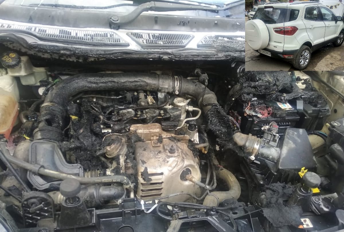 Moving car catches fire in Sirmour in Himachal Pradesh