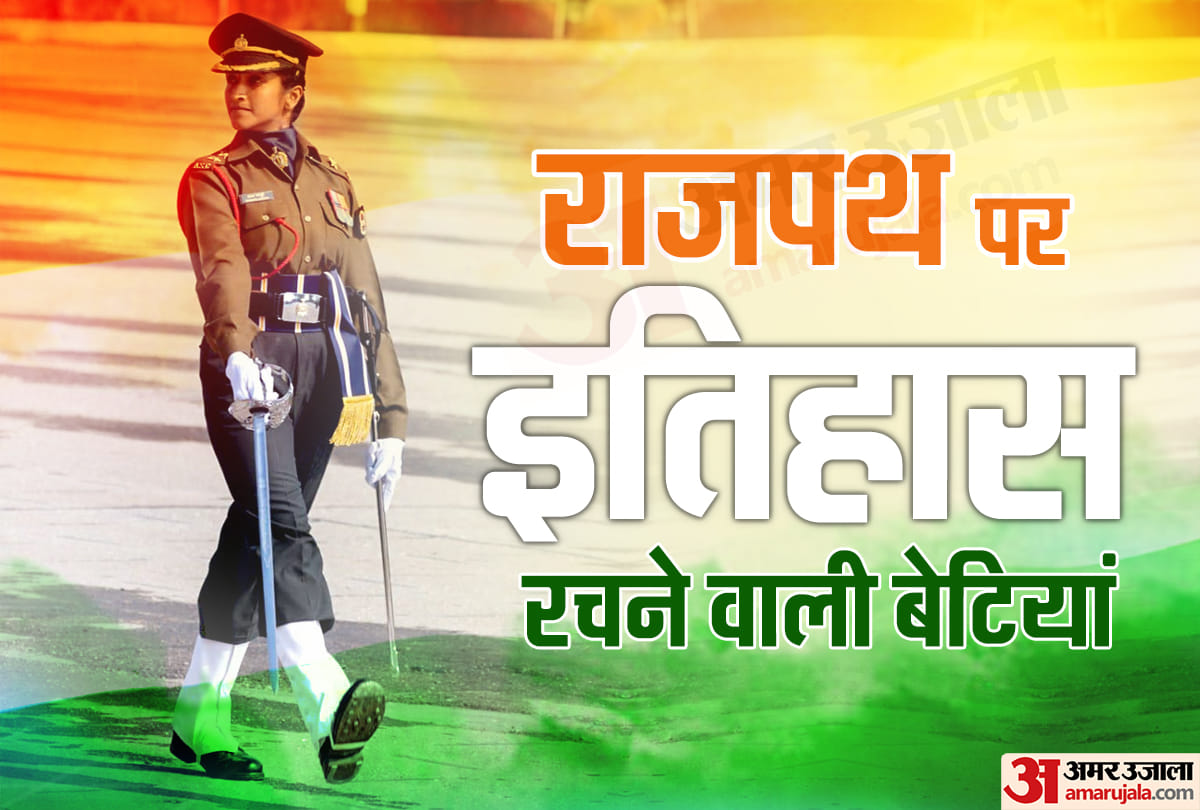 Female contingents in Independence day parade on Rajpath
