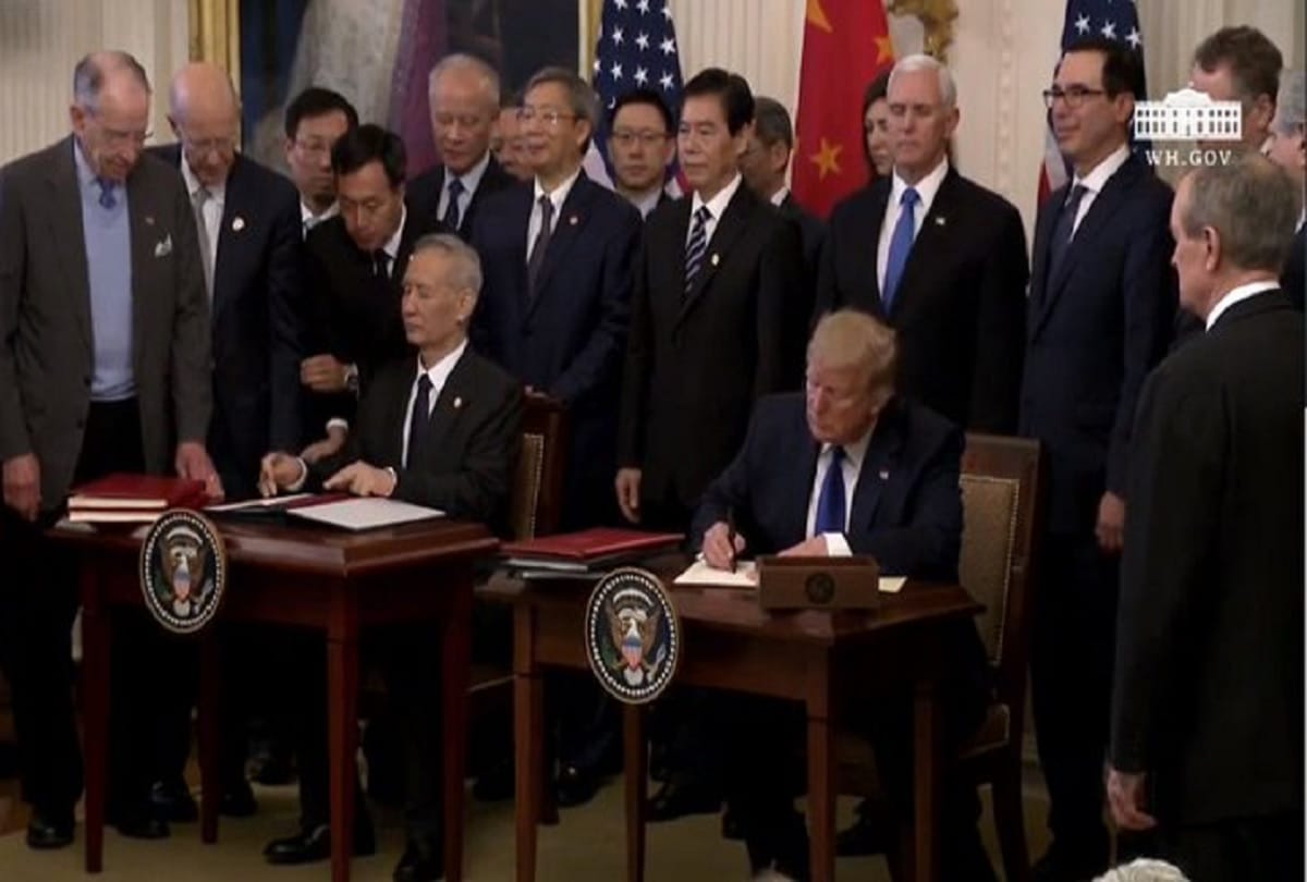 US and China signed first phase of trade deal agreement after 18 months of tension