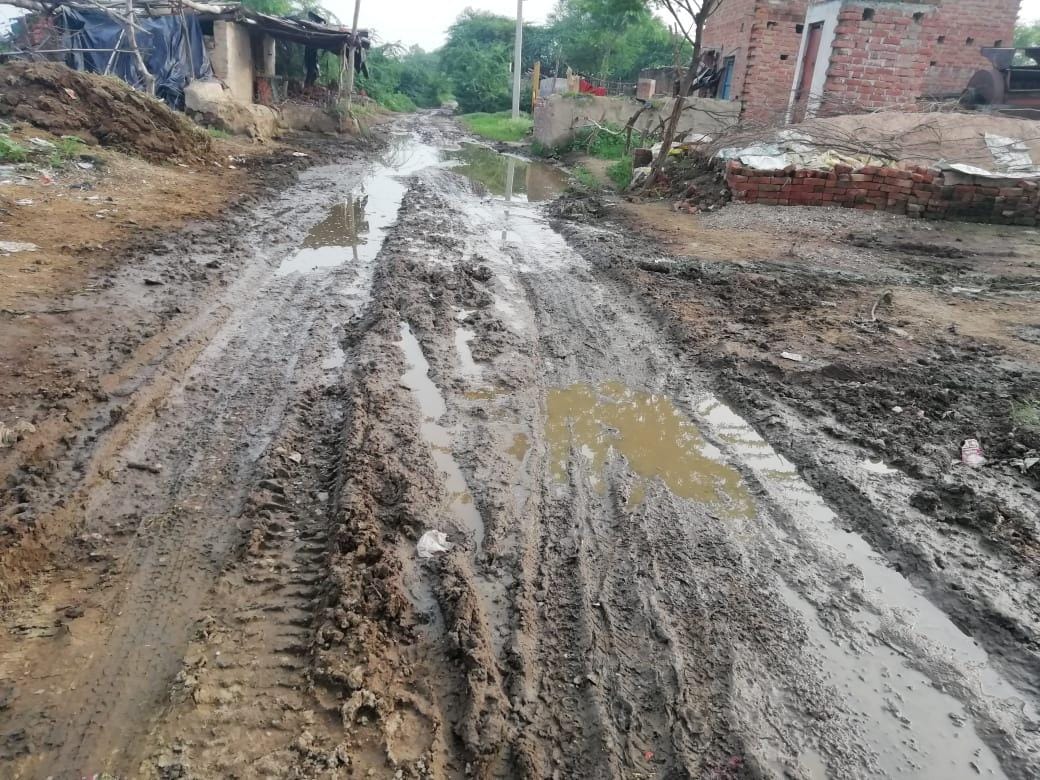 The incessant rain makes it difficult, mud-soaked paths