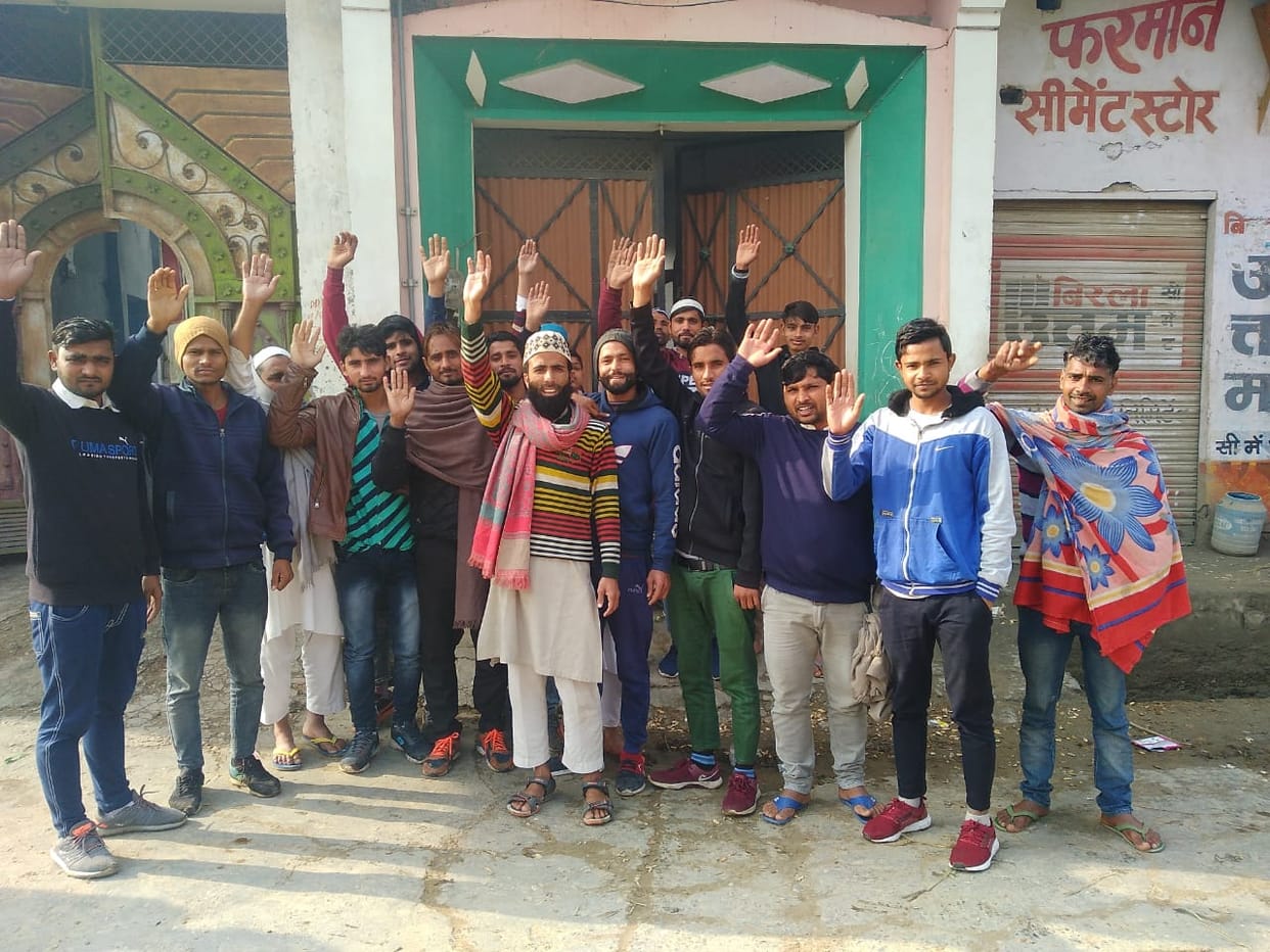 Villagers protest against police