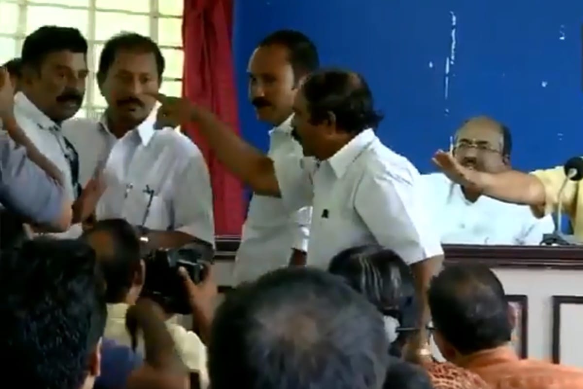 journalist Kadavil manhandled for asking former Kerala DGP TP Senkumar about Chennithala remark