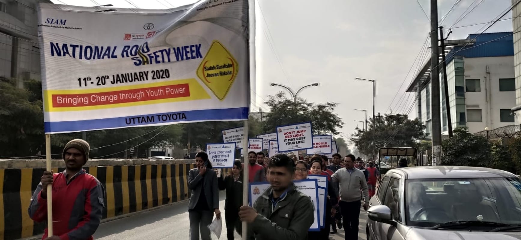 National Road Safety Week 2020 national road safety week theme 2020 Noida toyota dealership campaign