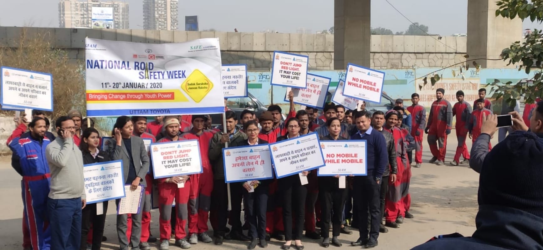 National Road Safety Week 2020 national road safety week theme 2020 Noida toyota dealership campaign