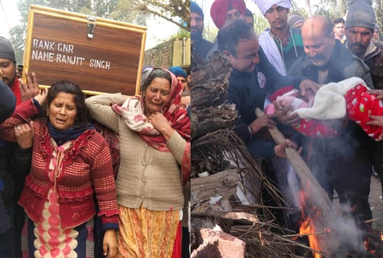 Funeral of Martyred soldier in Gurdaspur of Punjab
