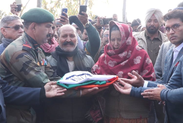 Funeral of Martyred soldier in Gurdaspur of Punjab