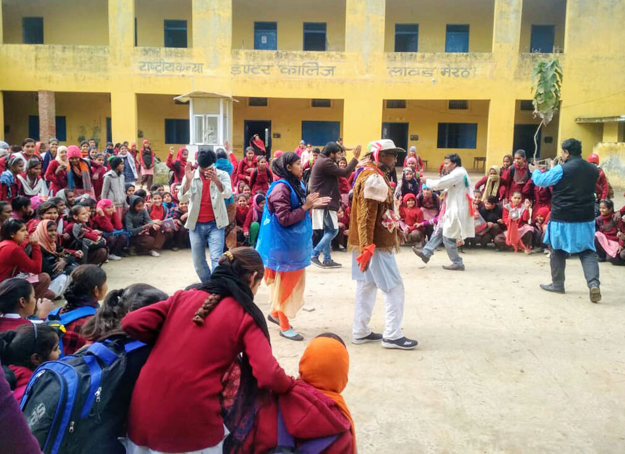 awareness about cleanliness through street play