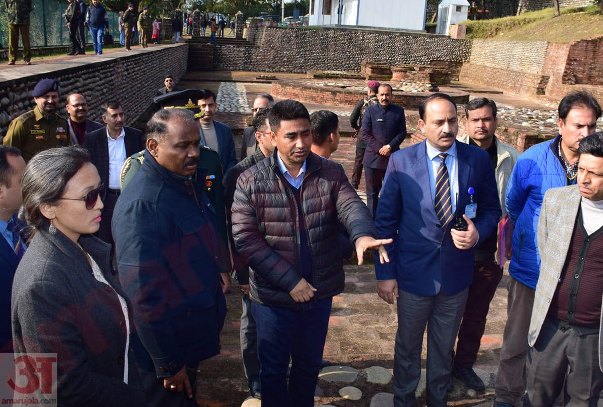 Jammu-Kashmir Lt. Governor Girish Chandra Murmu, visited buddhist site at Ambaran and Akhnoor Fort