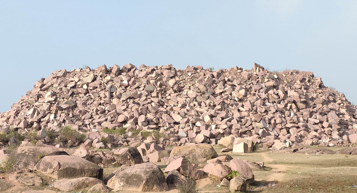 Granite operators built artificial mountains near mines