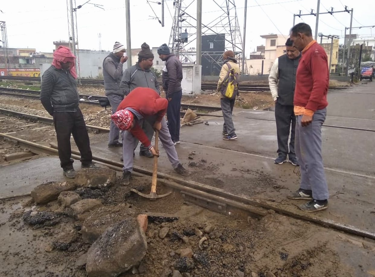 Railway line broken after goods train exit