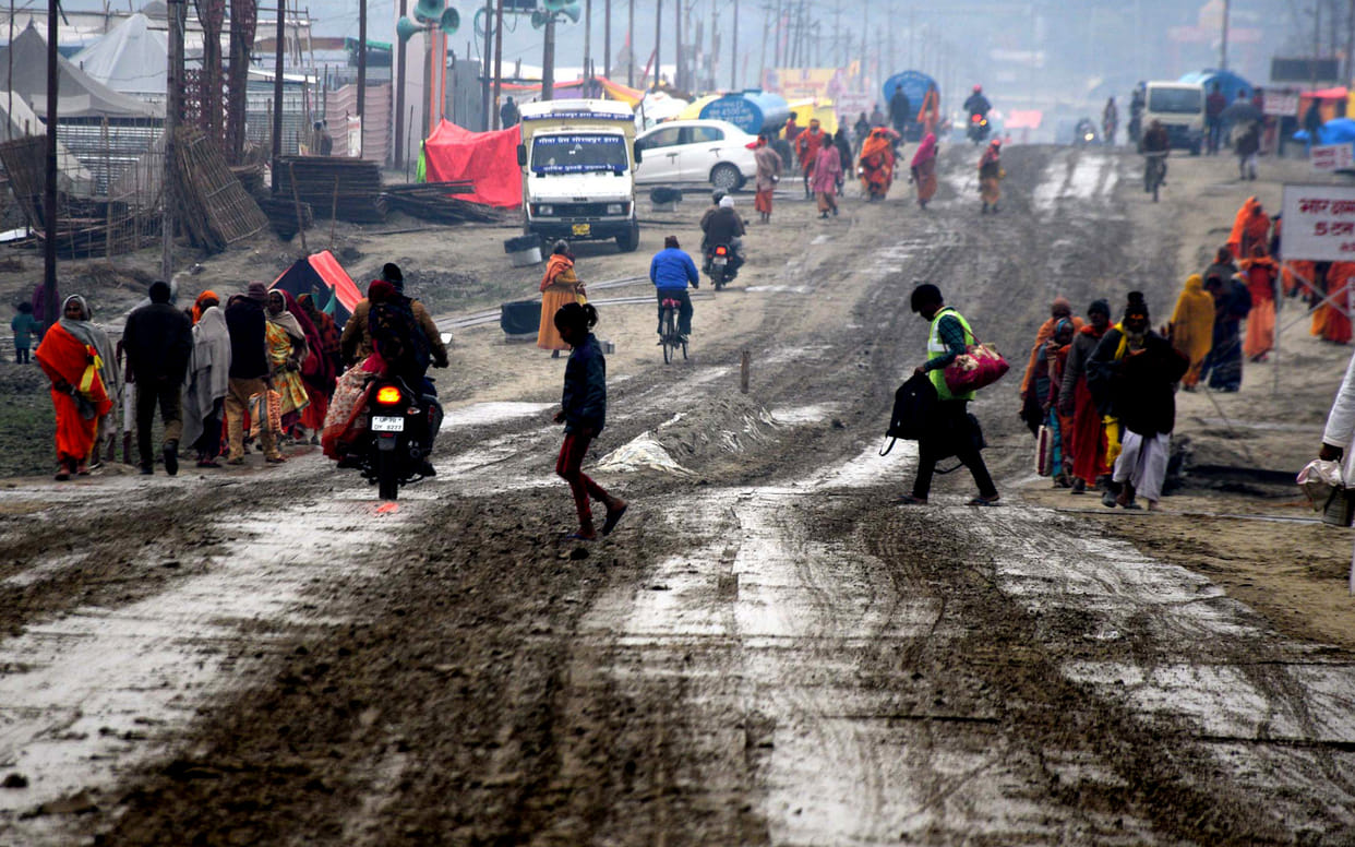 The rain washed away the arrangements of the Magh Mela, the trouble of the Kalpavis