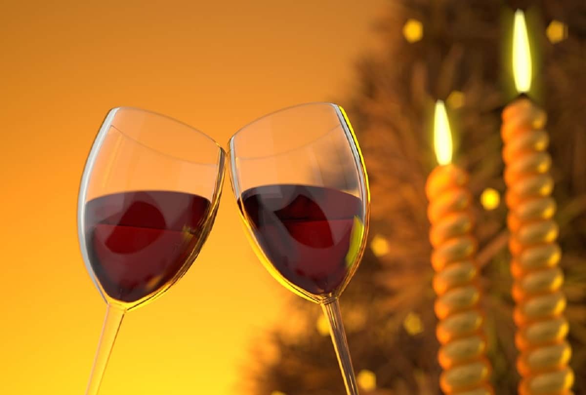 glowing and shiny skin with wine