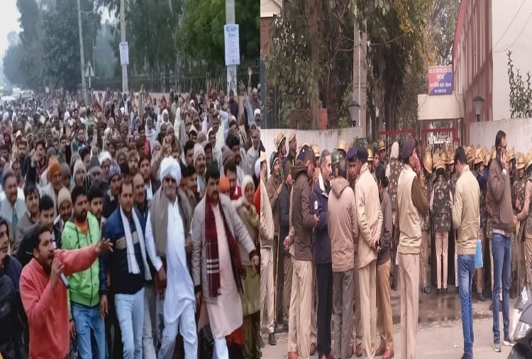 Haryana News: MLA Balraj Kundu, workers, Rohtak News, police station