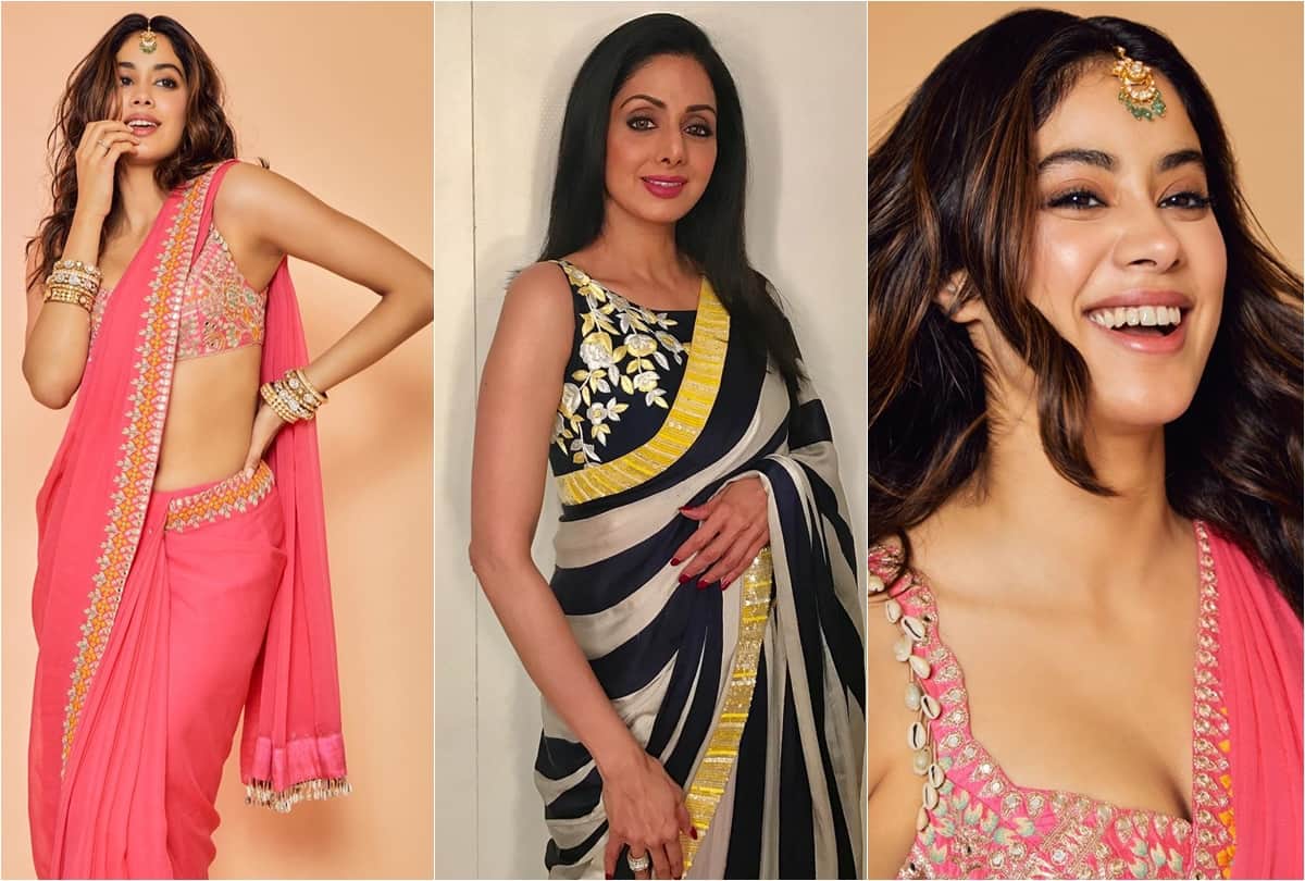 Janhvi Kapoor saree photos on instagram as beautiful as mother Sridevi