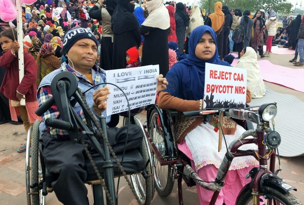 Women protest against CAA in Ghantaghar in Lucknow.