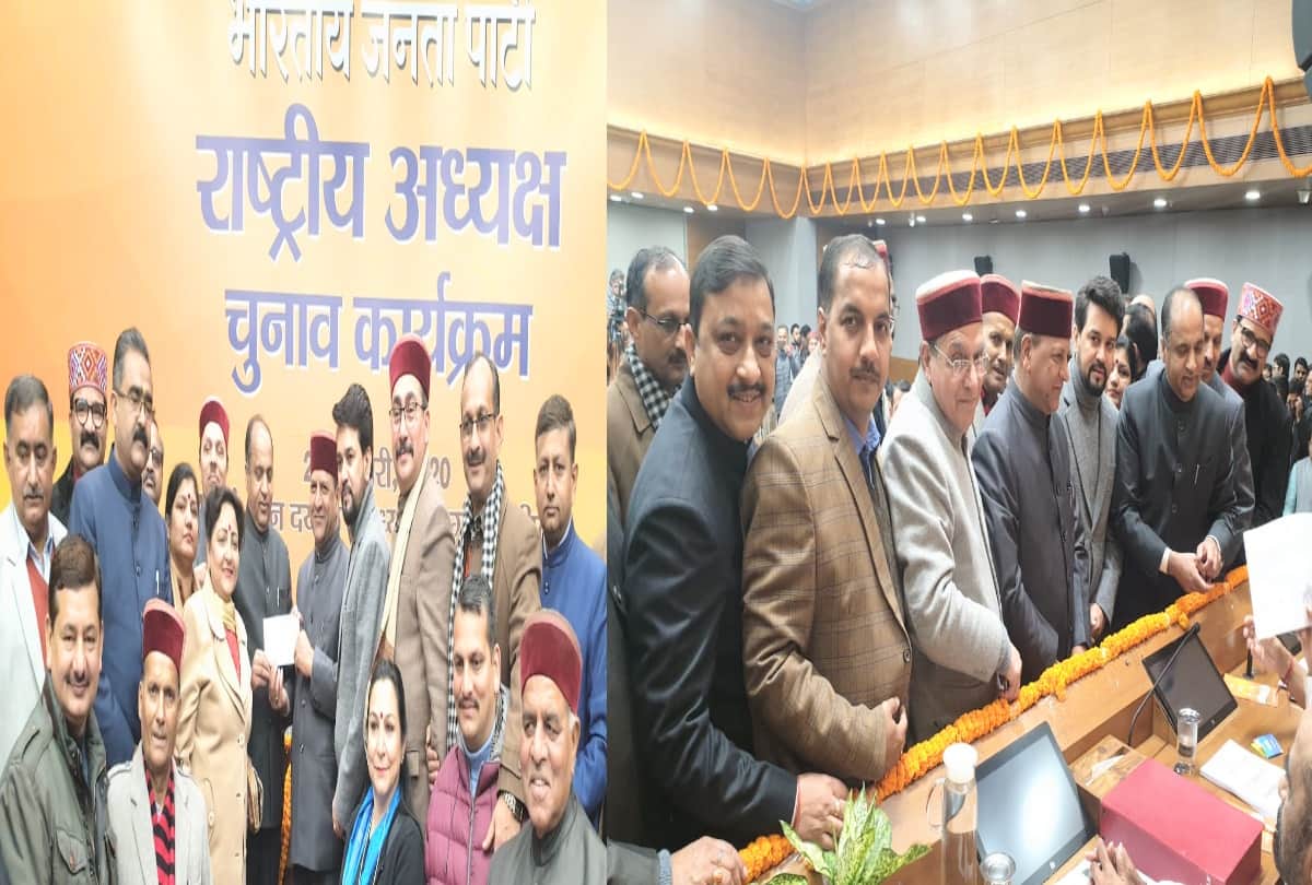 Celebration after jp Nadda appointed  national president of bjp, Workers perform nati in mandi