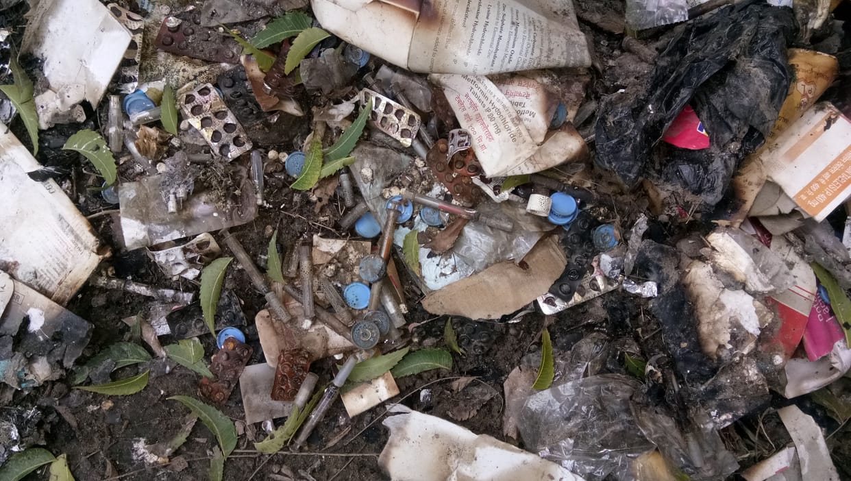 Biomedical waste being burnt in ESI dispensary in open, who is not aware