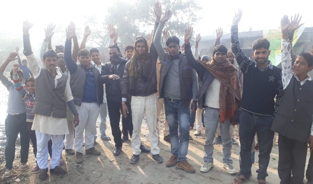 protest of sambhal villagers