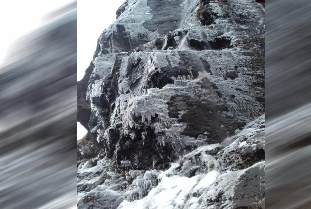 River and waterfall freeze Due to Bitter Cold weather in uttarakhand  see visuals