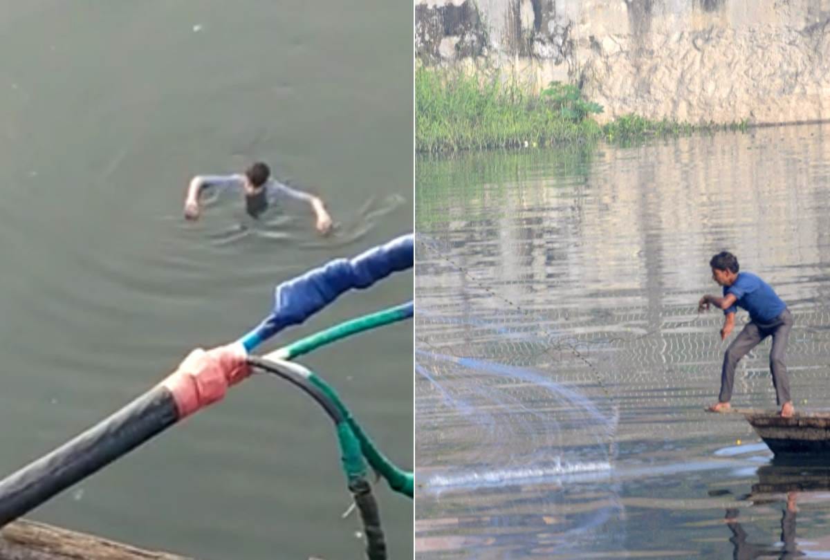 man jumped in to gomti river