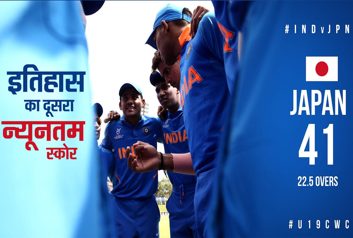 India all out Japan for joint second lowest ever Under 19 World Cup total