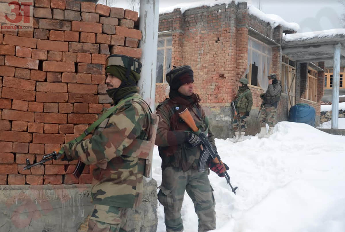Encounter Photos Between Security Forces And Terrorists In Pampore Pulwama Jammu Kashmir