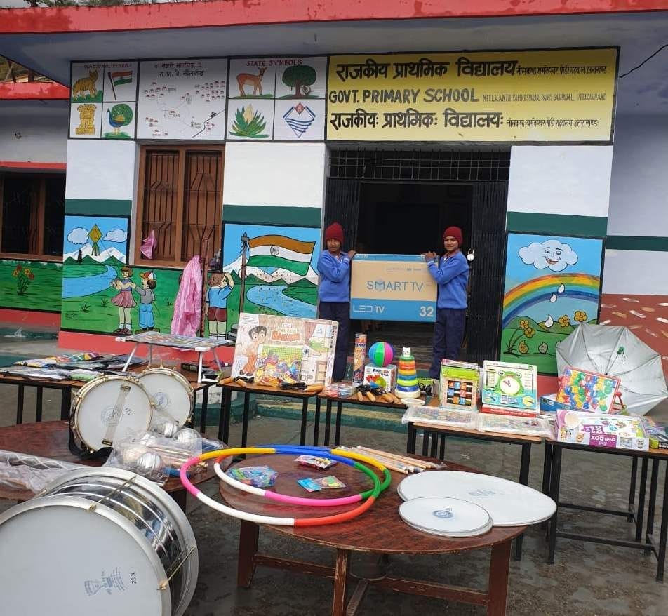 Teaching materials provided to children