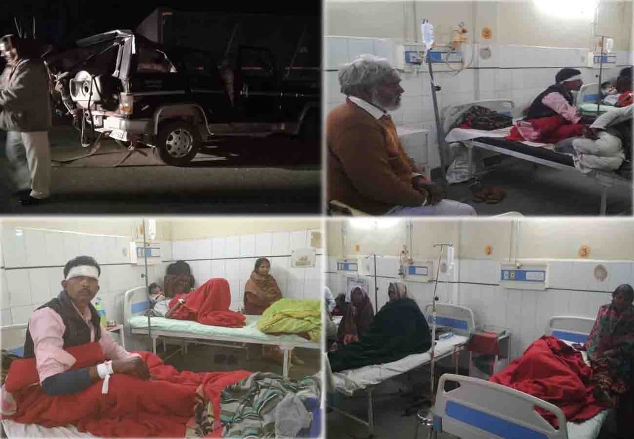 road accident in chitrakoot, two died and six people injured
