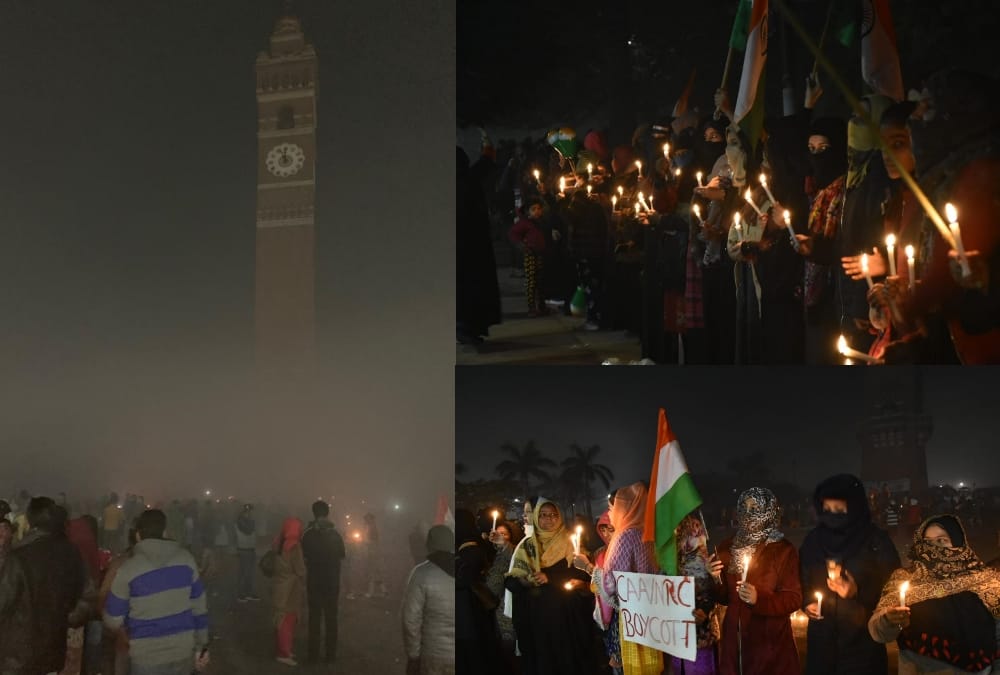 Pics of protest near Ghanta Ghar in Lucknow.
