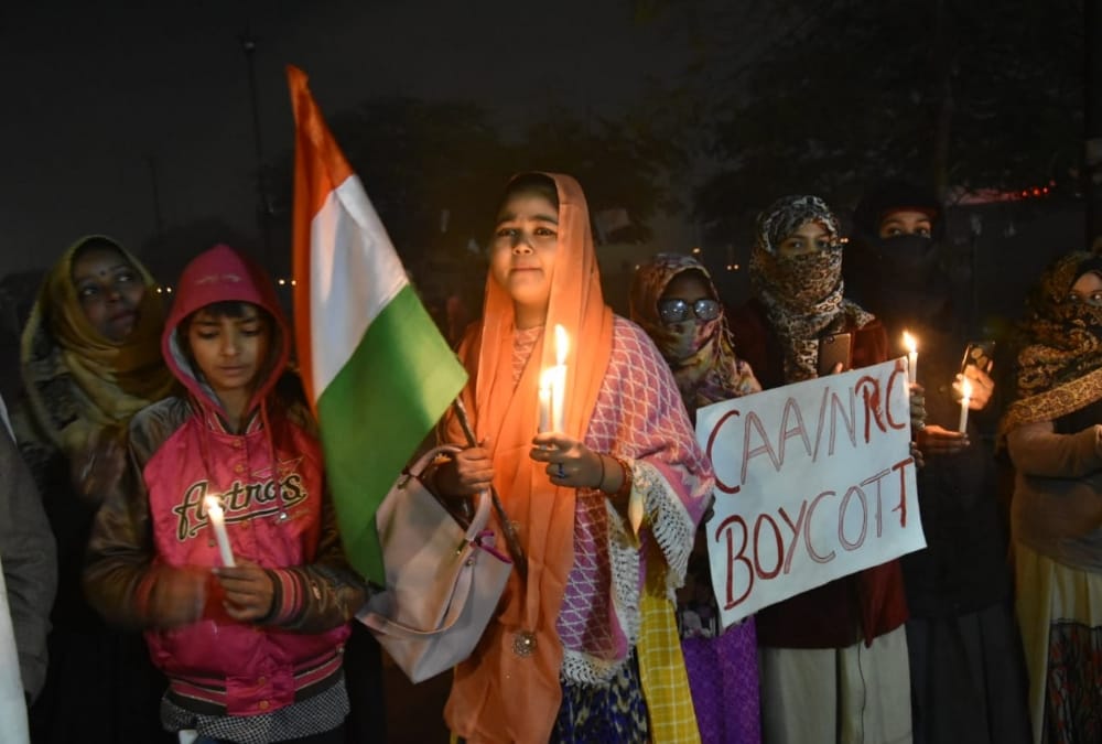 Pics of protest near Ghanta Ghar in Lucknow.