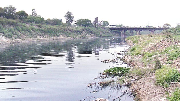 impure water falling in yamuna