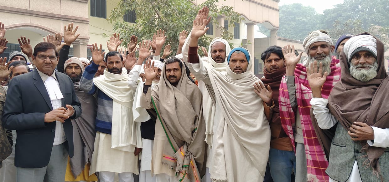 People protested against mining
