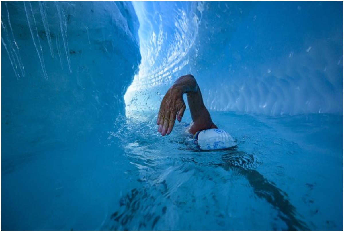 Lewis Pugh Swim under the Antarctic ice sheet and Warn the World For Global Warming