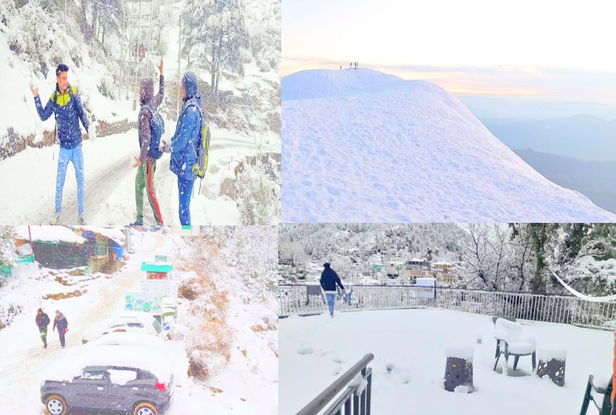 Photos: Tourists reach Nuddy-McLeodganj to have fun in snow, paragliding banned in Billing