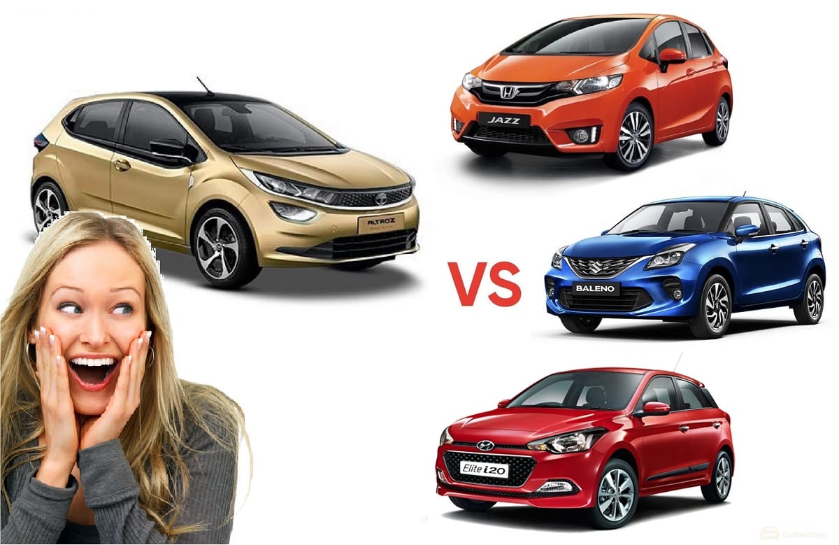 Tata Altroz base model feature comparison with Maruti Baleno, Hyundai Elite i20 and Honda Jazz