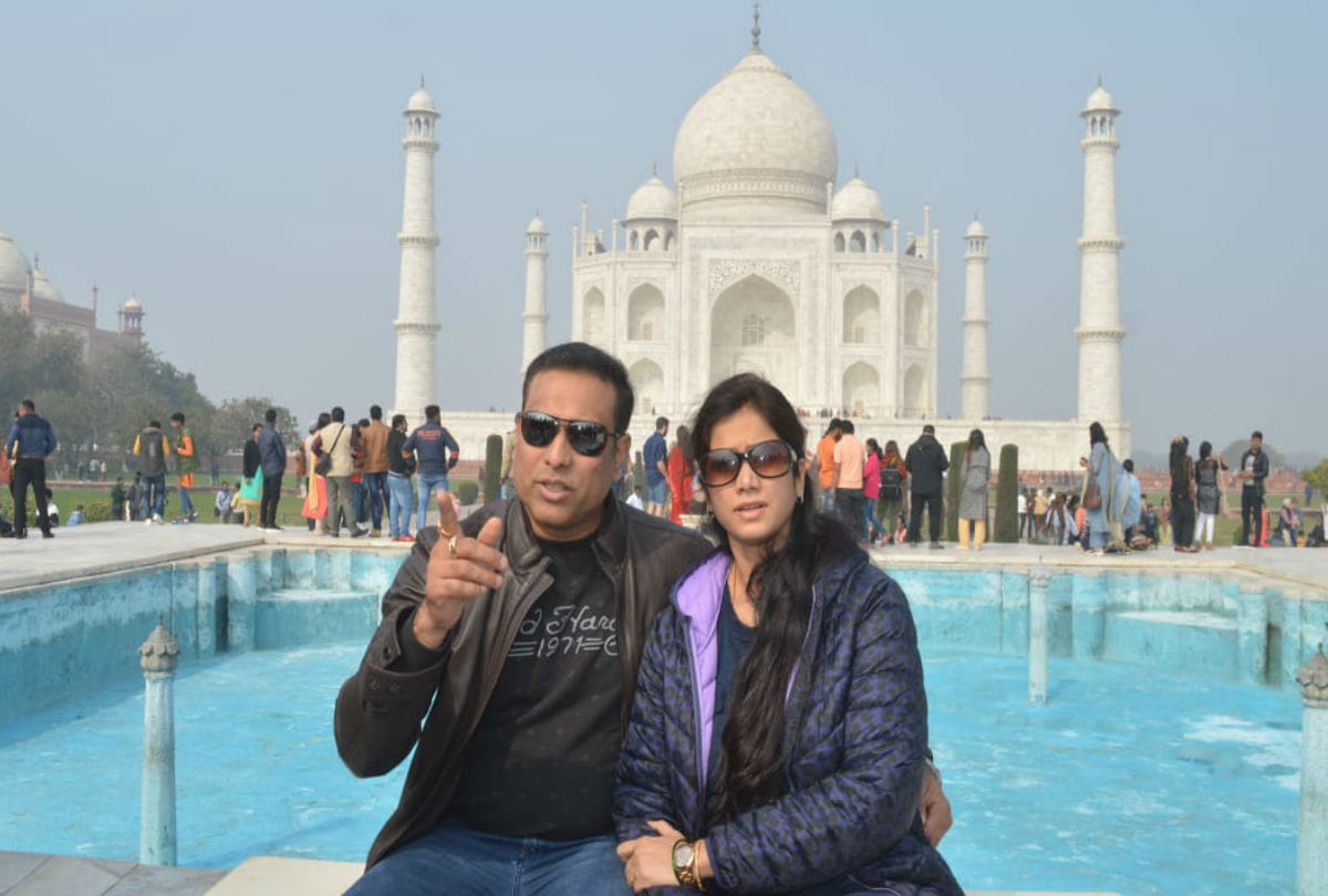 Former Indian Cricketer VVS Laxman Visits Taj Mahal With Family