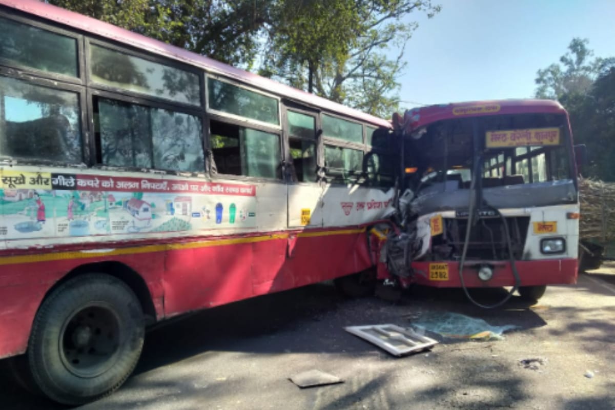 Two roadways buses in Meerut face to face, half a dozen passengers injured