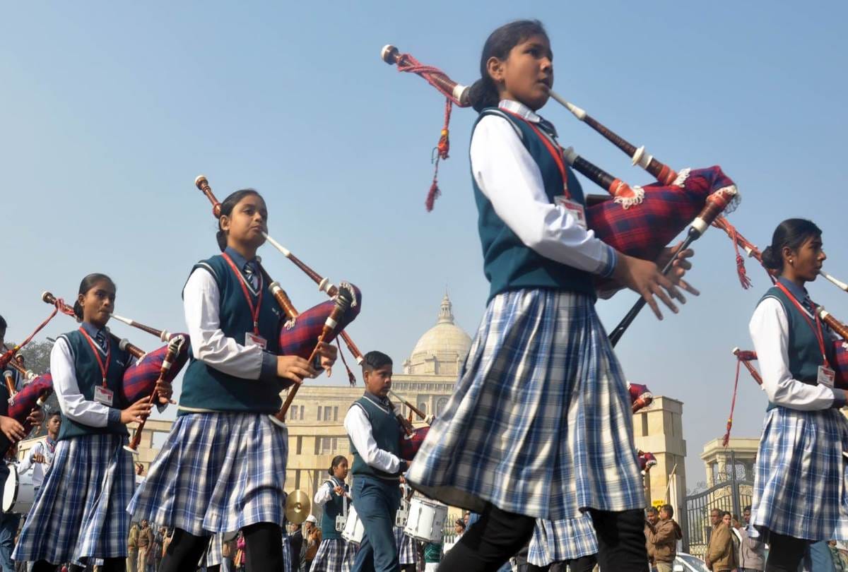 pictures of rehearsal of republic day parade in lucknow