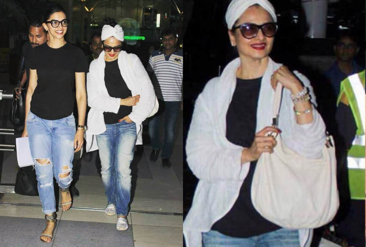 actress Rekha western outfit pics