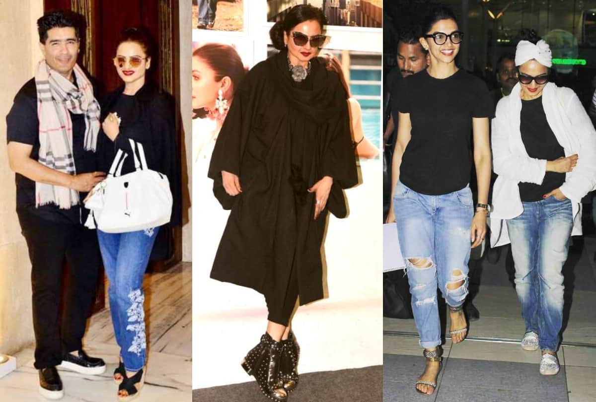 actress Rekha western outfit pics