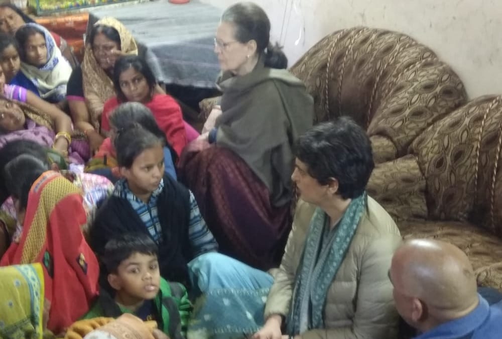 Sonia Gandhi and Priyanka Gandhi in Amethi.