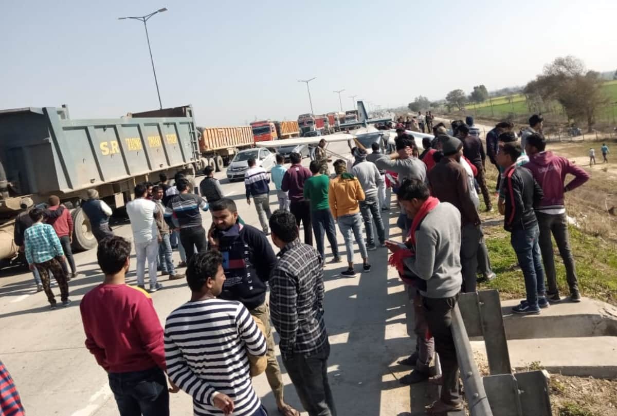BKU activists has eastern peripheral expressway jam against agricultural laws in Baghpat