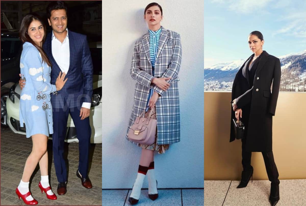 deepika padukone davos look 2020 purple gown to skirt with socks are in trend