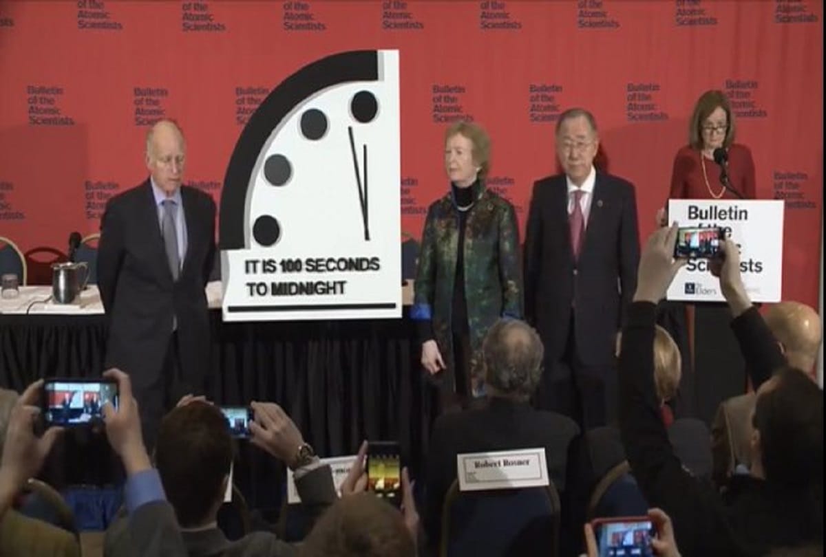 Doomsday Clock gestures, world is just 100 seconds behind devastation of nuclear and climate crisis