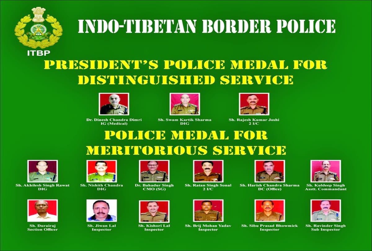 Announcement of 15 ITBP officers for police medals on Republic Day