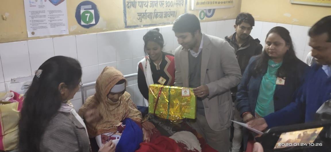 Bouquets presented when daughter becomes mother