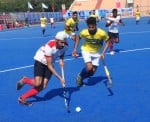 ध्यानचंद स्टेडियम चल रही हॉकी इंडिया की सीनियर नेशनल हॉकी प्रतियोगिता में भिड़ते हॉकी हरियाणा व