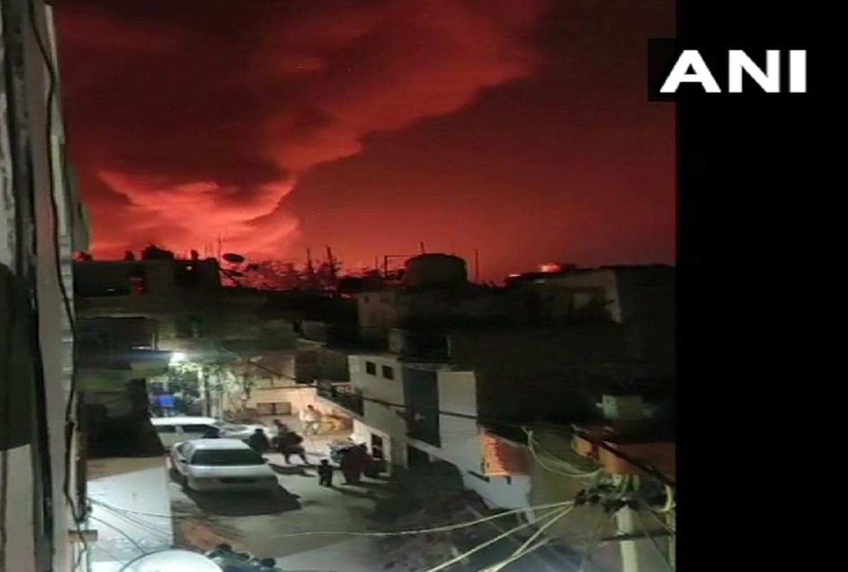  Fire breaks out at a wood warehouse in Aya Nagar