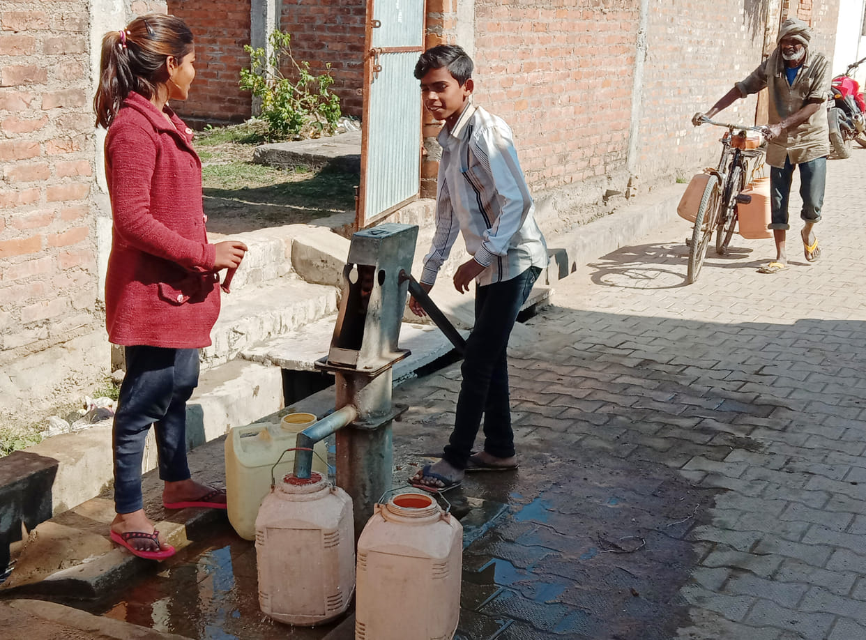 water supply intruped by old machine